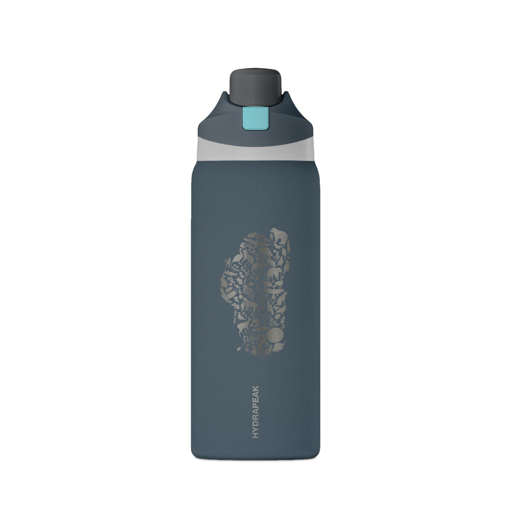Tahoe Life Insulated Water Bottle — 32oz Oasis Hydro Flask with Minimal Stone Cluster Design