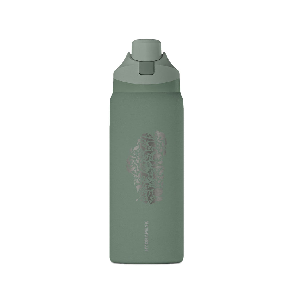 Tahoe Life Insulated Water Bottle — 32oz Oasis Hydro Flask with Minimal Stone Cluster Design