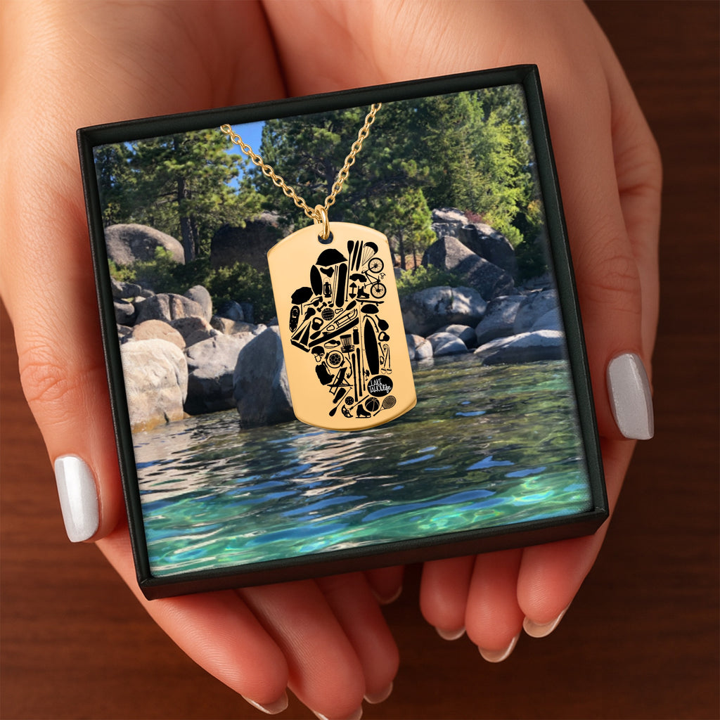 Lake Tahoe Life Recreation Tag Necklace