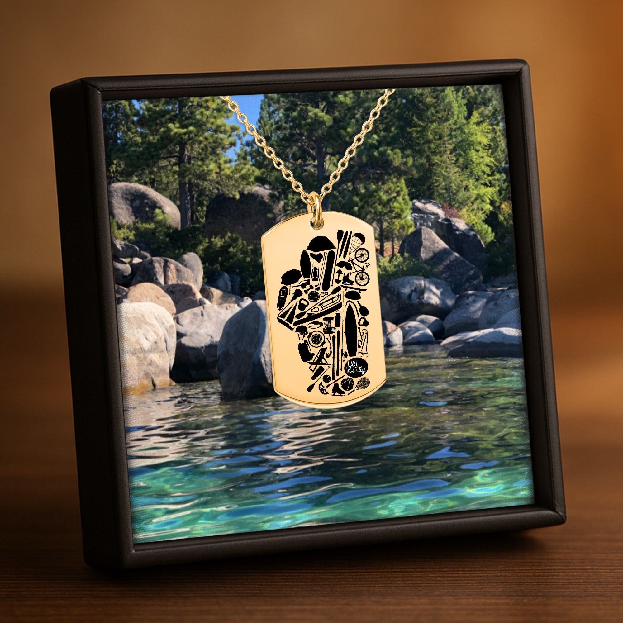 Lake Tahoe Life Recreation Tag Necklace