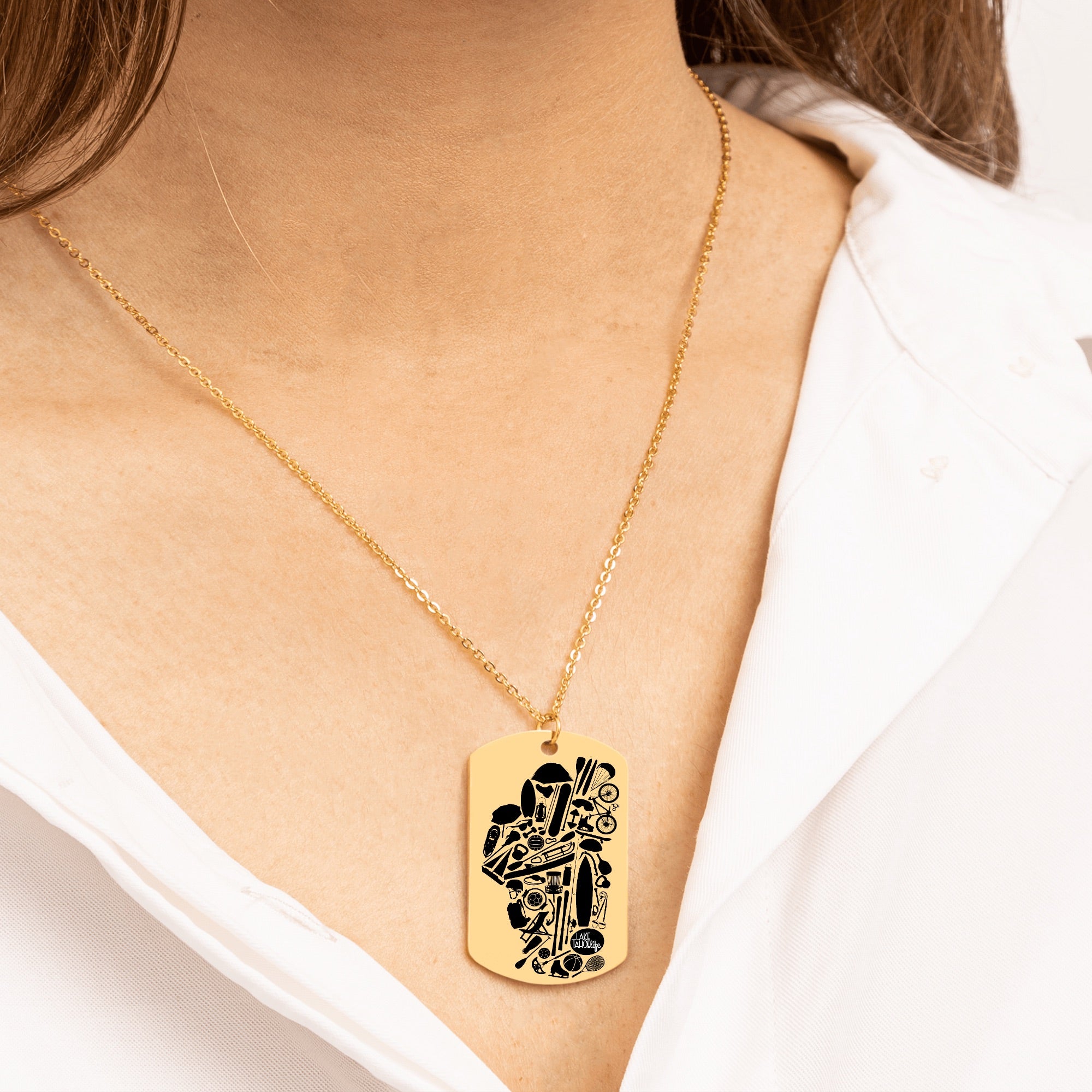 Lake Tahoe Life Recreation Tag Necklace