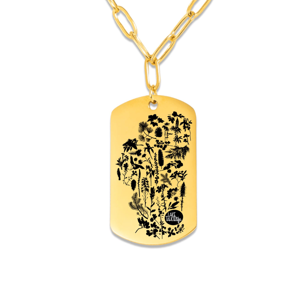 Lake Tahoe Life Rooted Paperclip Tag Necklace
