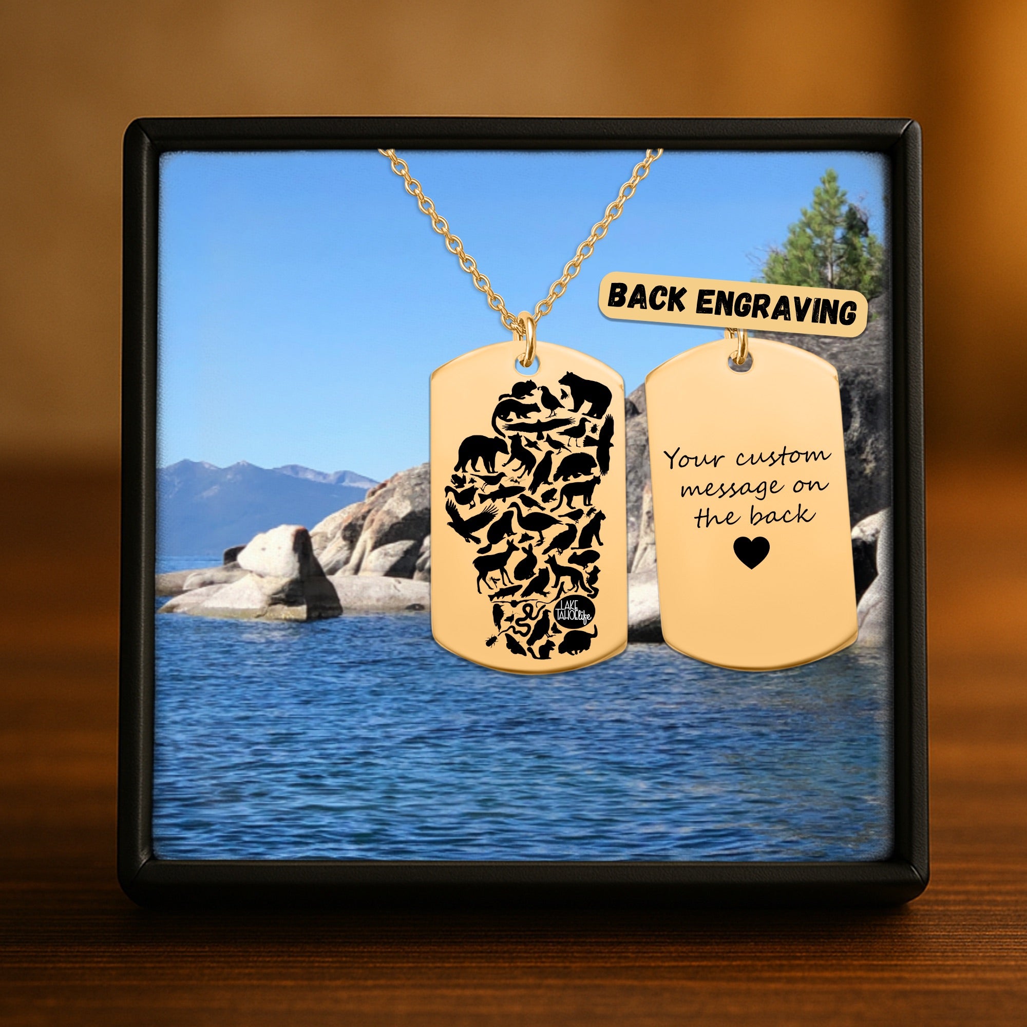 Lake Tahoe Life Wild Tag Necklace