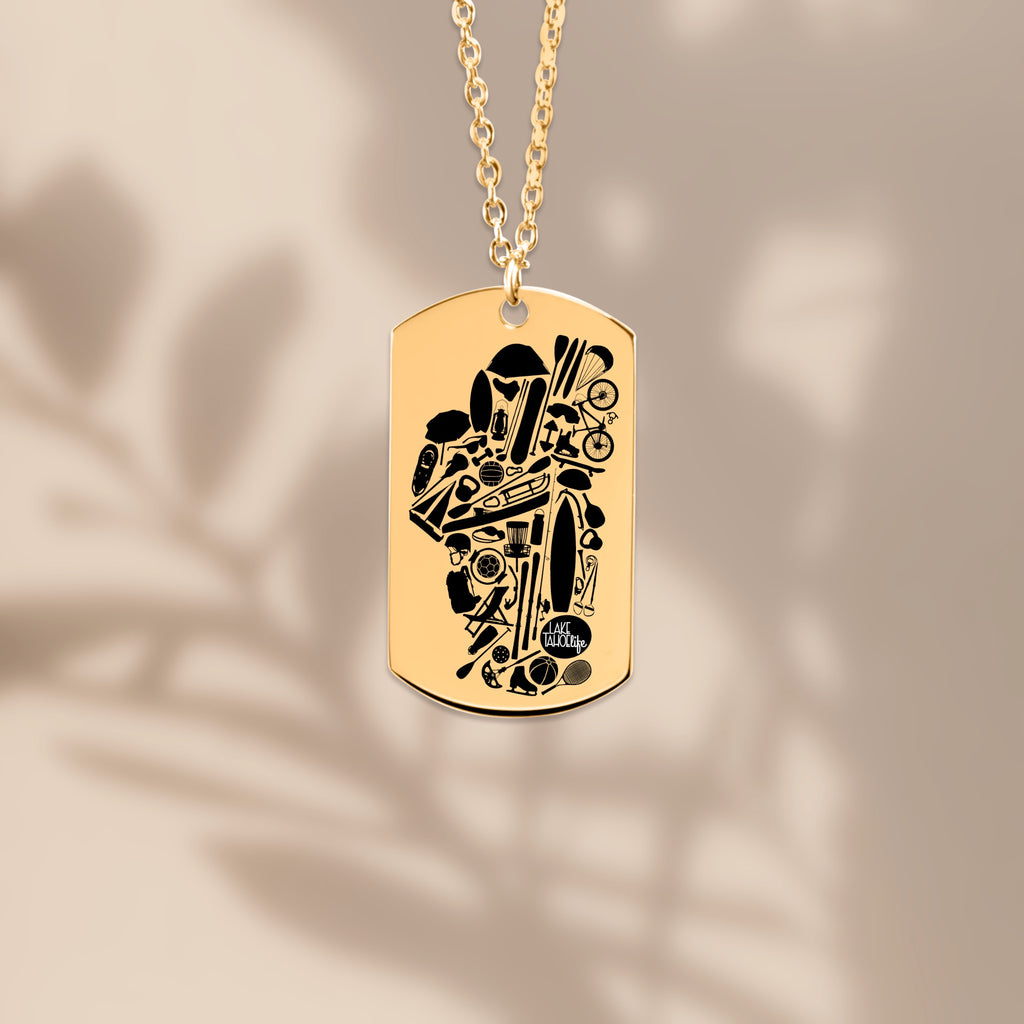 Lake Tahoe Life Recreation Tag Necklace
