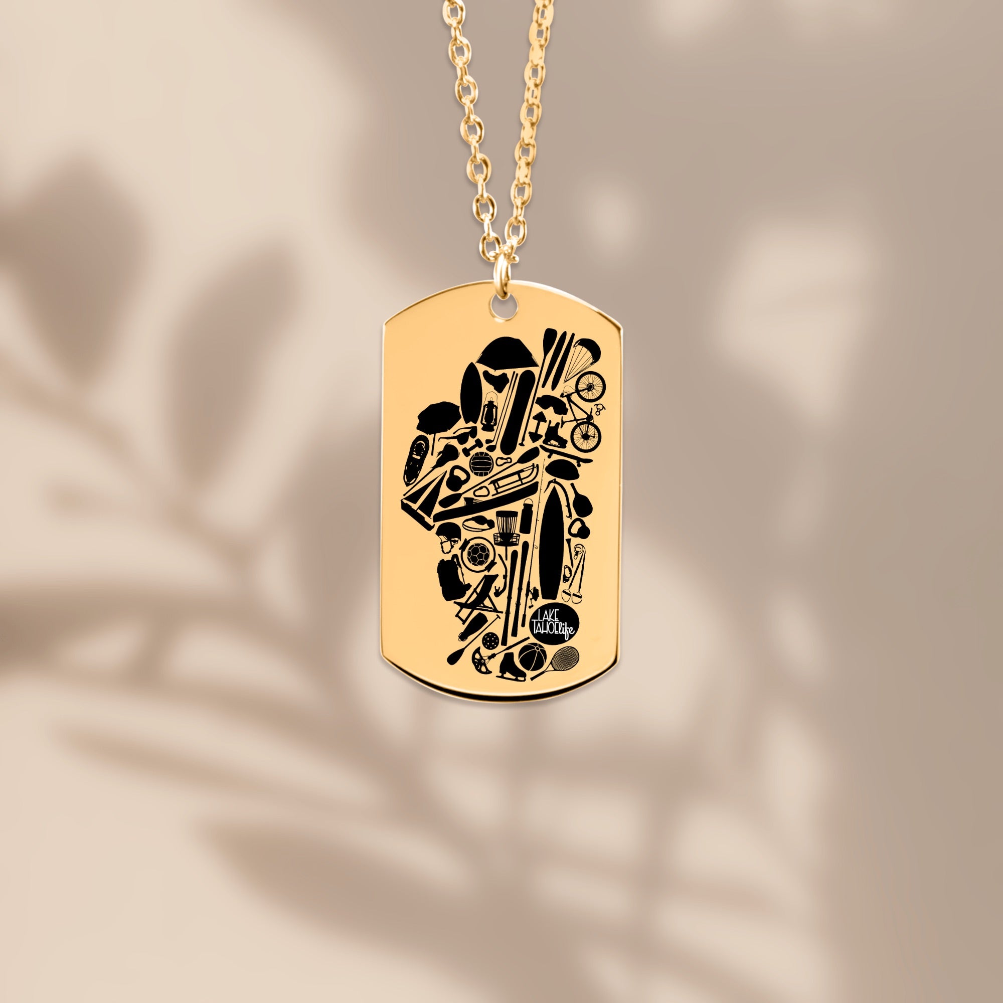 Lake Tahoe Life Recreation Tag Necklace