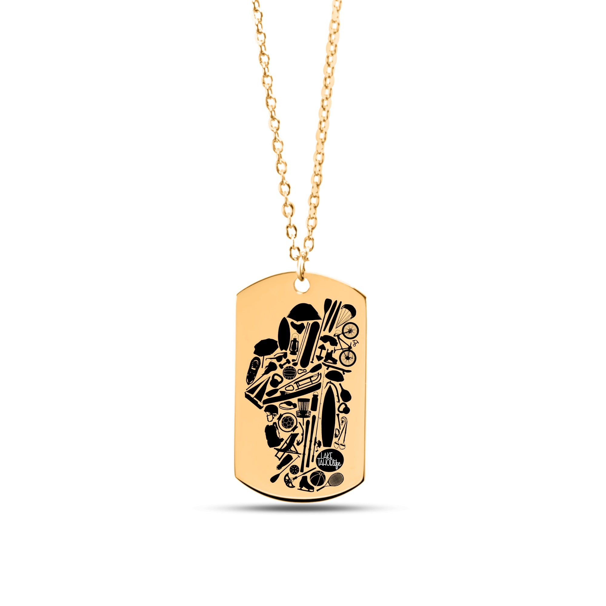 Lake Tahoe Life Recreation Tag Necklace