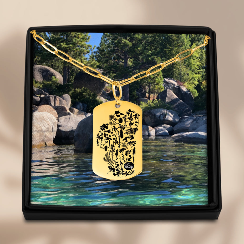 Lake Tahoe Life Rooted Paperclip Tag Necklace