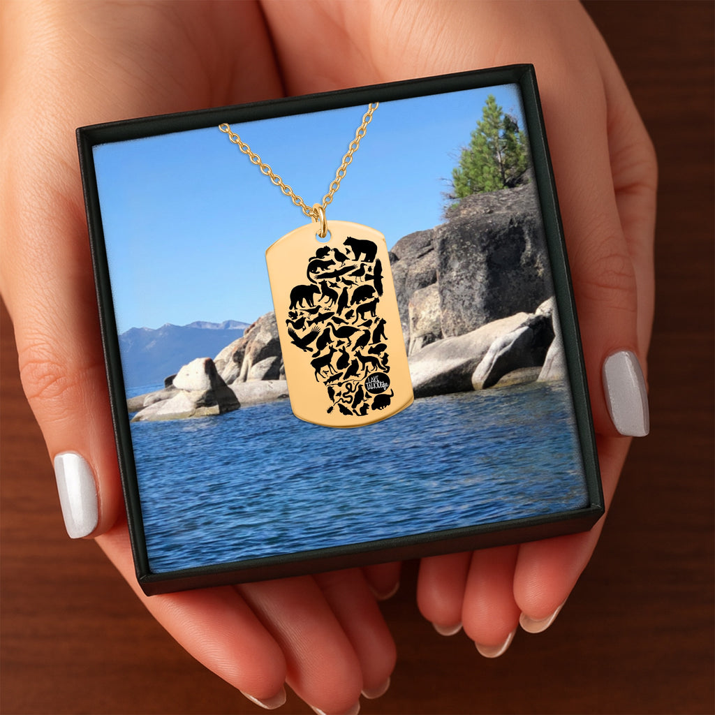Lake Tahoe Life Wild Tag Necklace