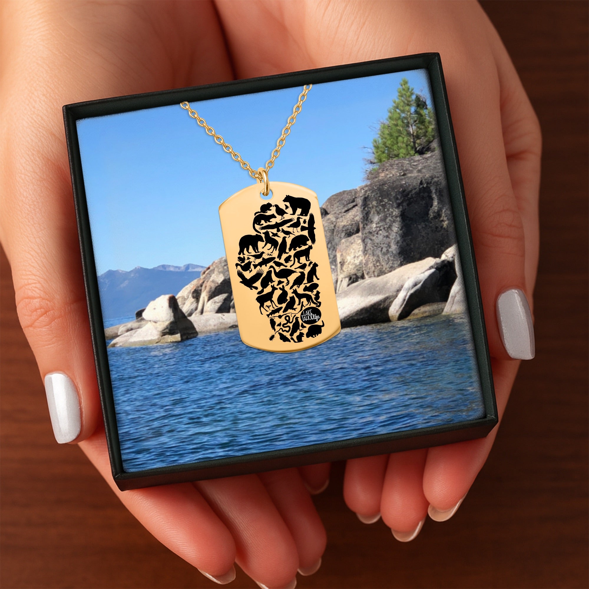 Lake Tahoe Life Wild Tag Necklace