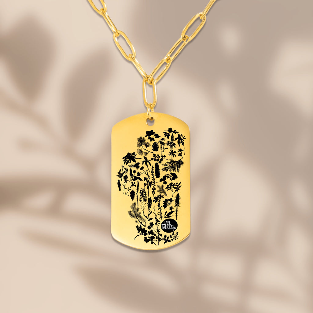 Lake Tahoe Life Rooted Paperclip Tag Necklace
