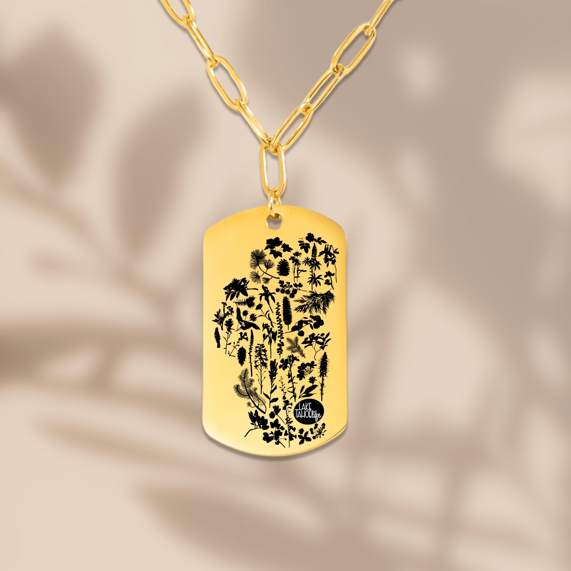Lake Tahoe Life Rooted Paperclip Tag Necklace