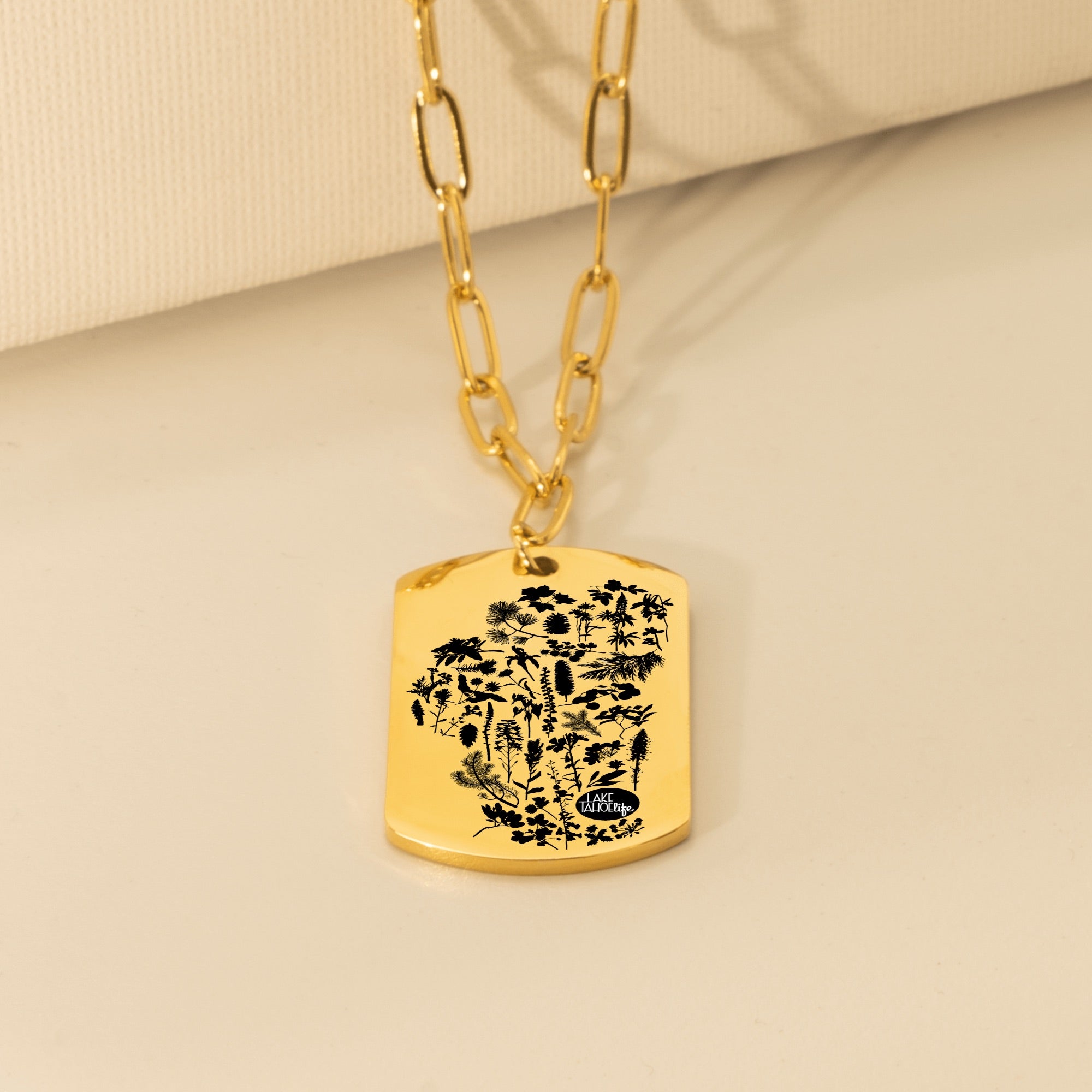Lake Tahoe Life Rooted Paperclip Tag Necklace