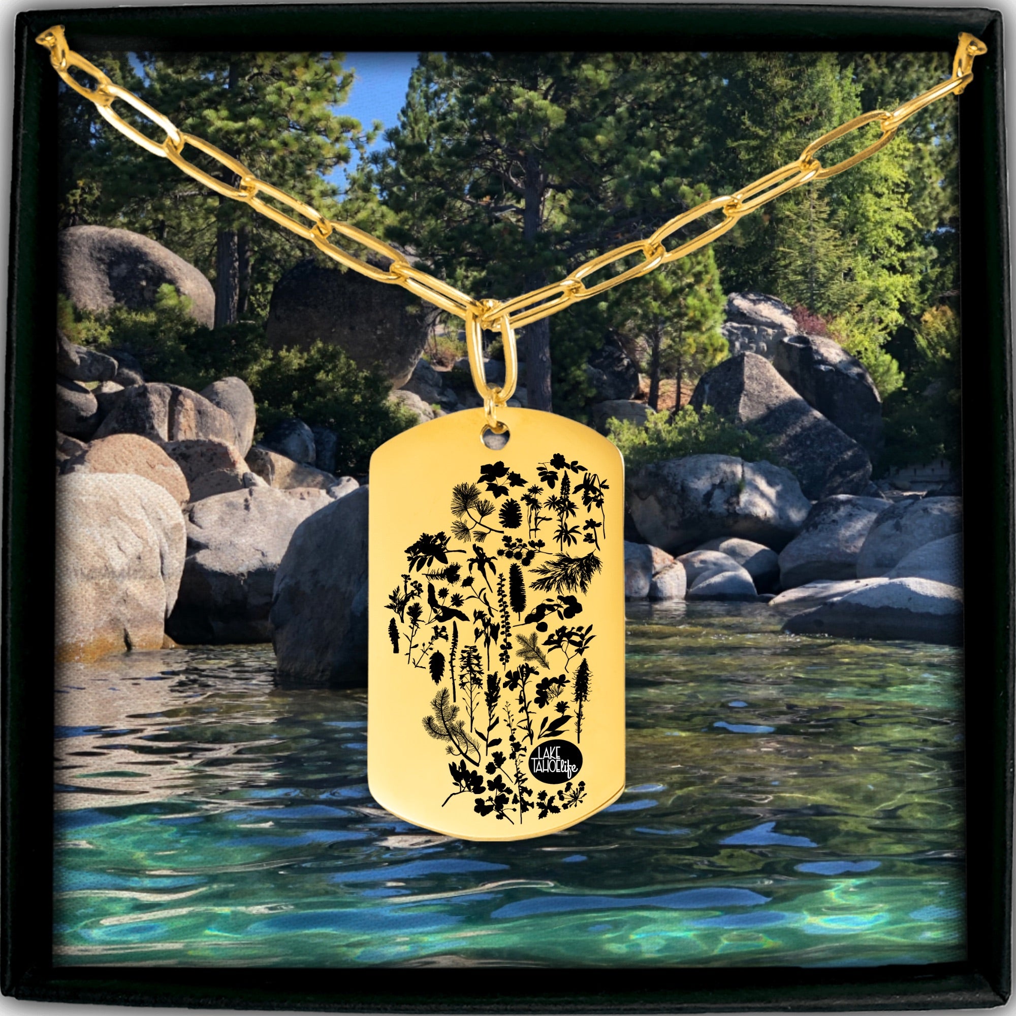 Lake Tahoe Life Rooted Paperclip Tag Necklace